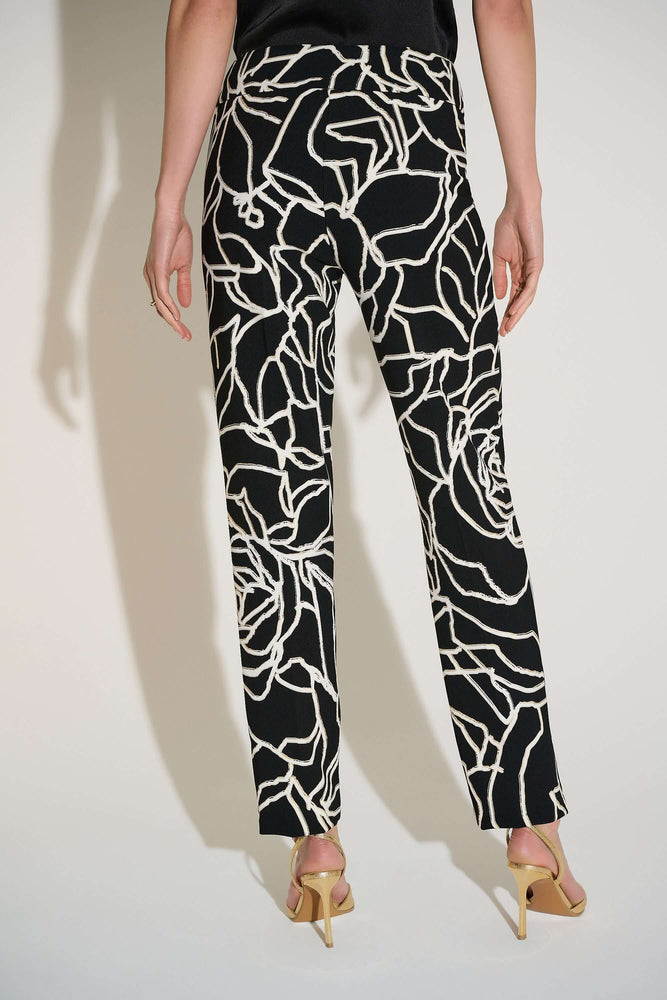 Joseph Ribkoff Fall 2025-253784-110-Pant-Black/Vanilla - The Coach Pyramids