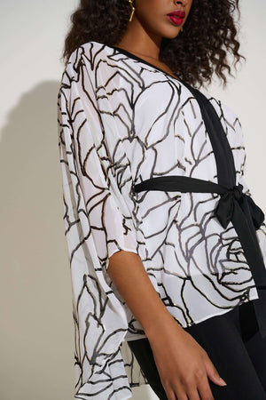 Joseph Ribkoff Fall 2025-253795-1846-Top-Vanilla/Black - The Coach Pyramids