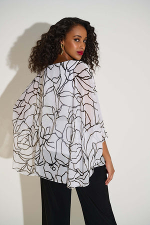 Joseph Ribkoff Fall 2025-253795-1846-Top-Vanilla/Black - The Coach Pyramids