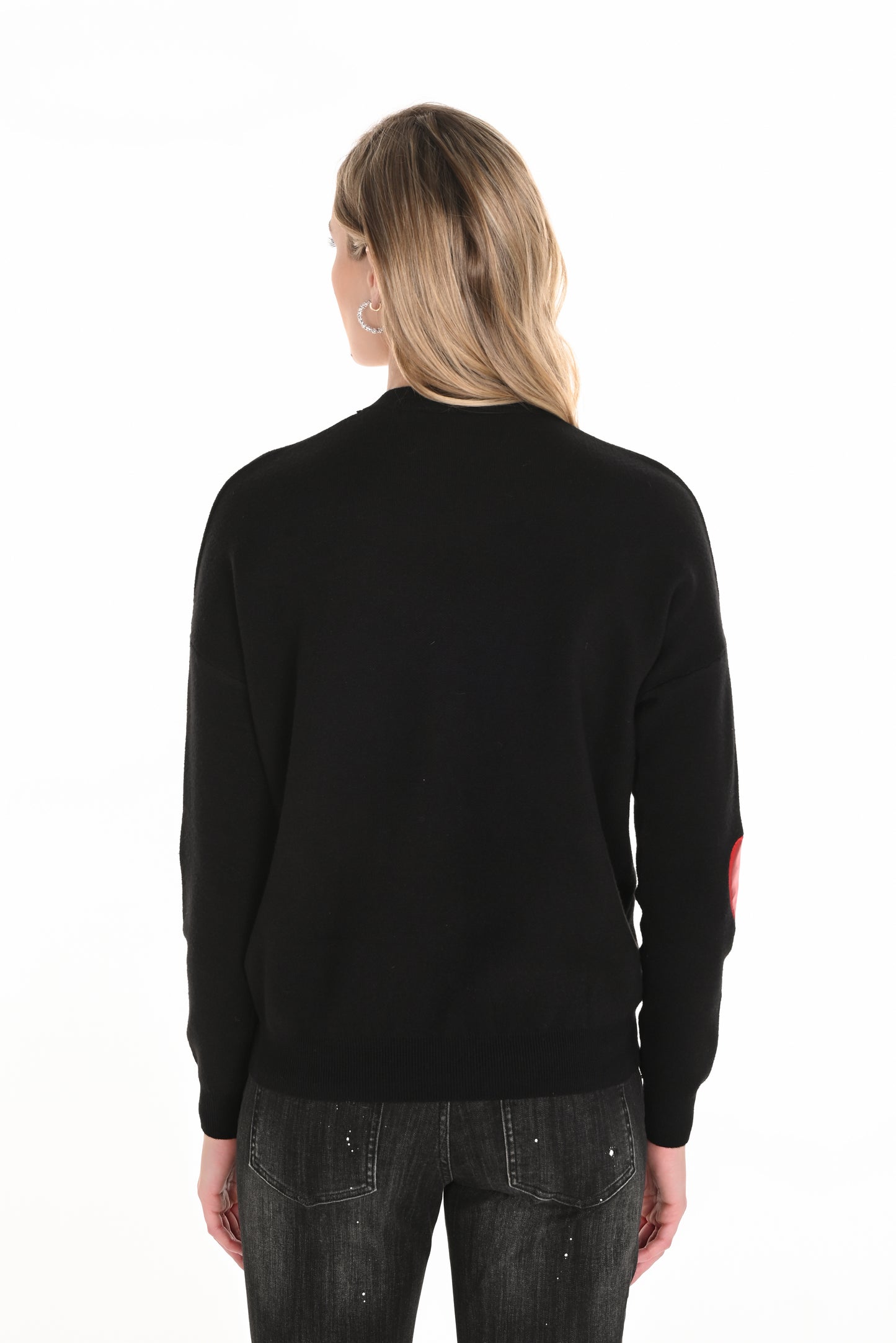 Frank Lyman Fall 2025-253815-100-Knit Sweater-Black - The Coach Pyramids