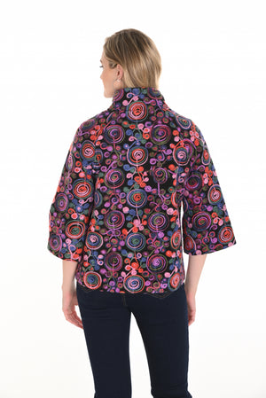 Frank Lyman Fall 2025-253830-3149-Knit Jacket-Purple/Multi - The Coach Pyramids