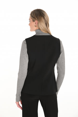 Frank Lyman Fall 2025-253842-100-Woven Vest-Black - The Coach Pyramids