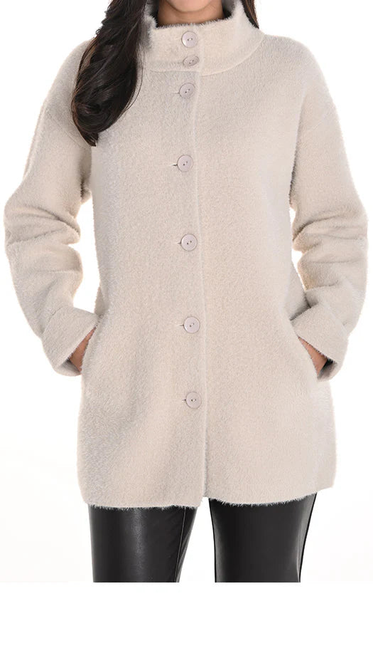 Frank Lyman Fall 2025-253880-903-Knit Jacket-Champagne - The Coach Pyramids