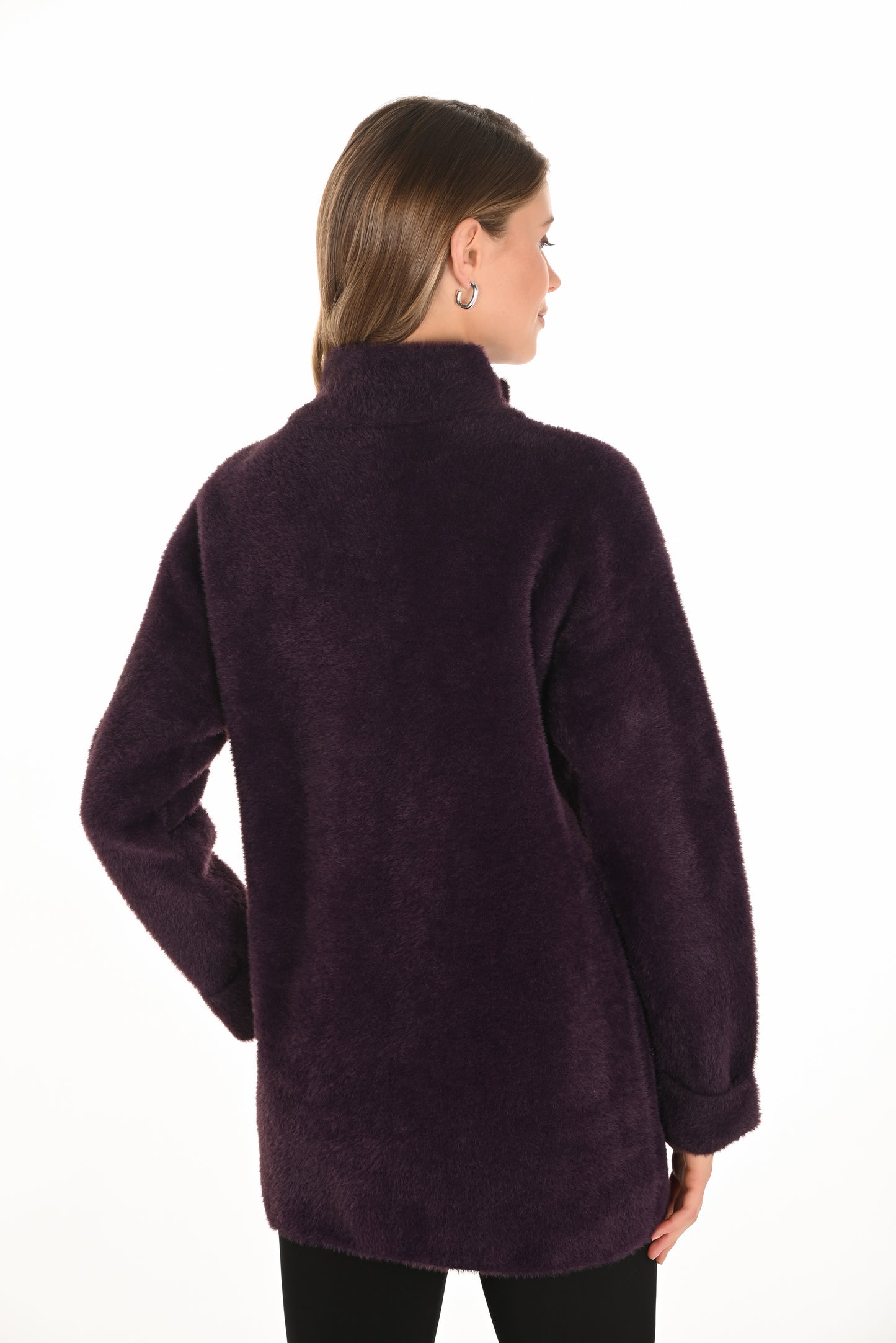 Frank Lyman Fall 2025-253880-319-Knit Jacket-Plum - The Coach Pyramids
