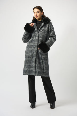 Joseph Ribkoff Fall 2025-253900-272-Coat-Black/White - The Coach Pyramids