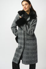 Joseph Ribkoff Fall 2025-253900-272-Coat-Black/White - The Coach Pyramids