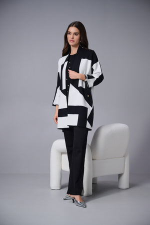 Joseph Ribkoff Fall 2025-253901-110-Cover Up-Black/Vanilla - The Coach Pyramids