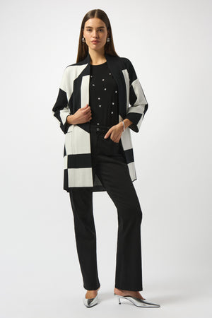 Joseph Ribkoff Fall 2025-253901-110-Cover Up-Black/Vanilla - The Coach Pyramids
