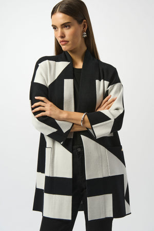 Joseph Ribkoff Fall 2025-253901-110-Cover Up-Black/Vanilla - The Coach Pyramids