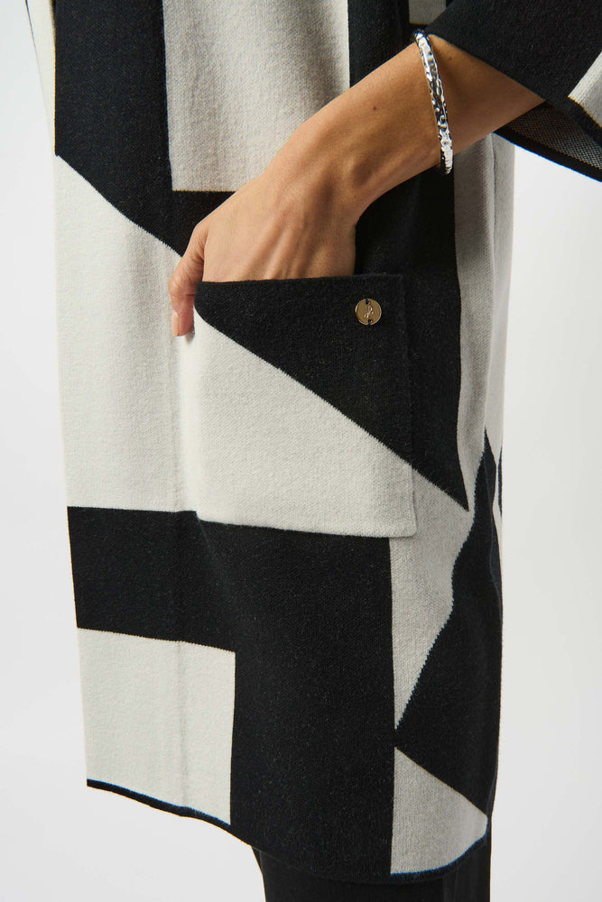 Joseph Ribkoff Fall 2025-253901-110-Cover Up-Black/Vanilla - The Coach Pyramids