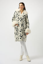Joseph Ribkoff Fall 2025-253904-4291-Coat-Winter White/Black - The Coach Pyramids