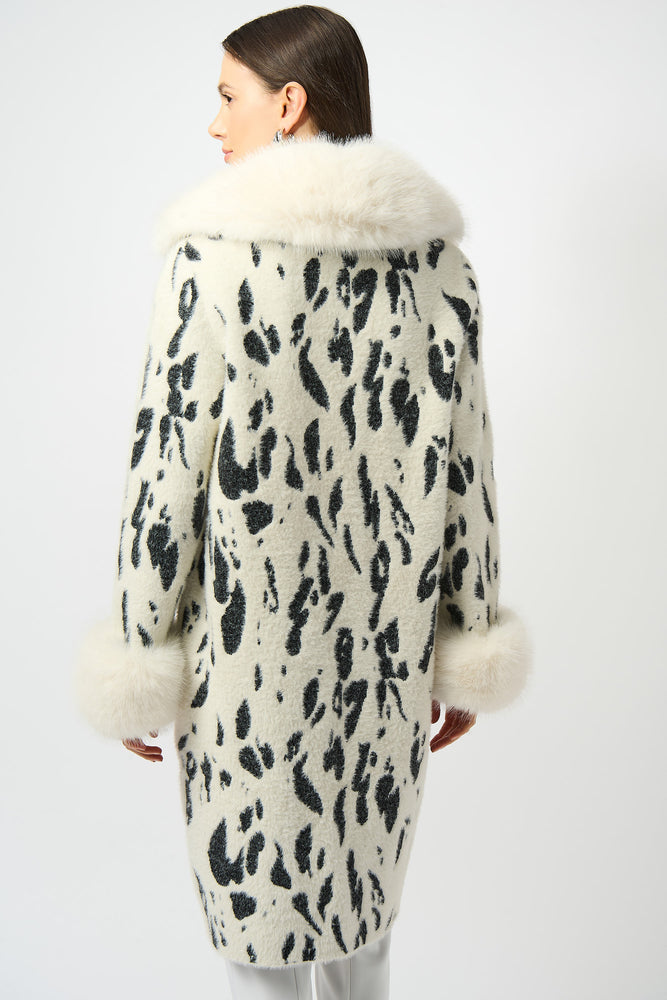 Joseph Ribkoff Fall 2025-253904-4291-Coat-Winter White/Black - The Coach Pyramids