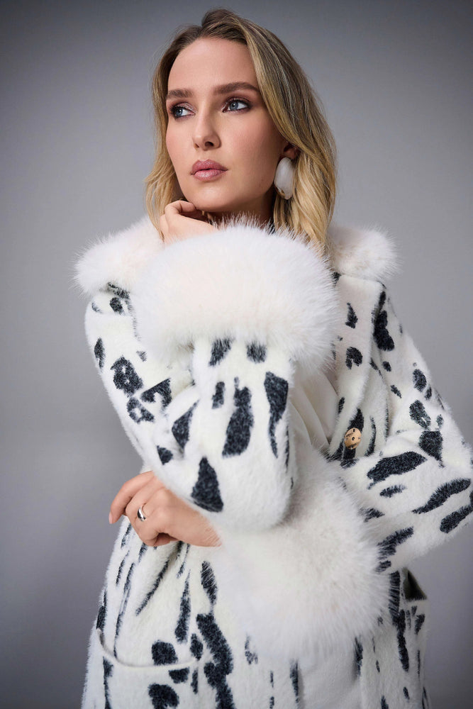 Joseph Ribkoff Fall 2025-253904-4291-Coat-Winter White/Black - The Coach Pyramids