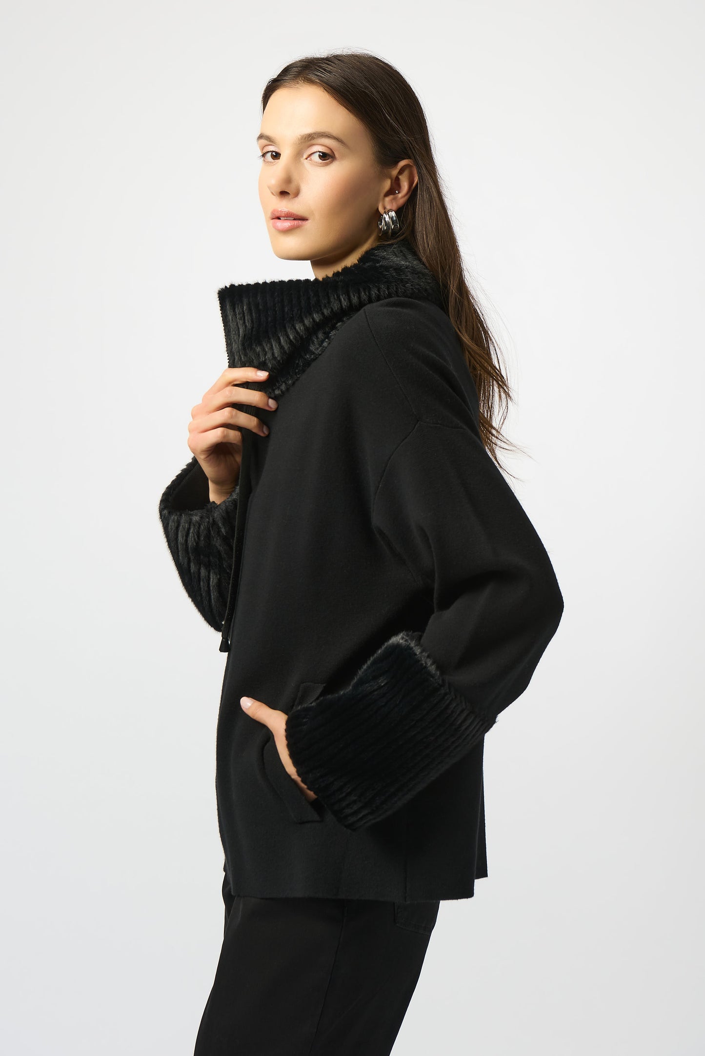 Joseph Ribkoff Fall 2025-253905-11-Jacket-Black - The Coach Pyramids