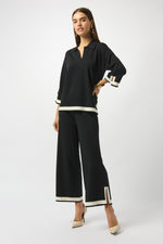 Joseph Ribkoff Fall 2025-253909-110-Top-Black/Vanilla - The Coach Pyramids