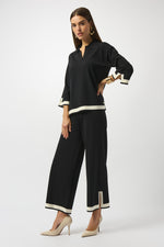 Joseph Ribkoff Fall 2025-253910-110-Pant-Black/Vanilla - The Coach Pyramids