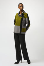 Joseph Ribkoff Fall 2025-253911-4452-Top-Black/Artichoke/Grey - The Coach Pyramids