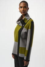Joseph Ribkoff Fall 2025-253911-4452-Top-Black/Artichoke/Grey - The Coach Pyramids