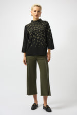 Joseph Ribkoff Fall 2025-253912-Top-Black/Avocado - The Coach Pyramids