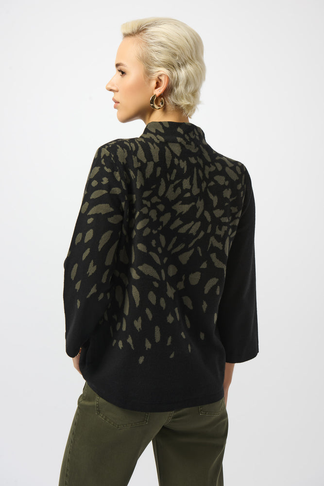 Joseph Ribkoff Fall 2025-253912-Top-Black/Avocado - The Coach Pyramids