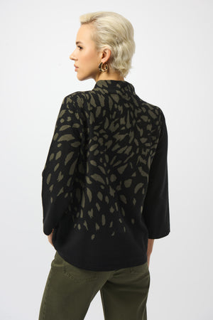 Joseph Ribkoff Fall 2025-253912-Top-Black/Avocado - The Coach Pyramids