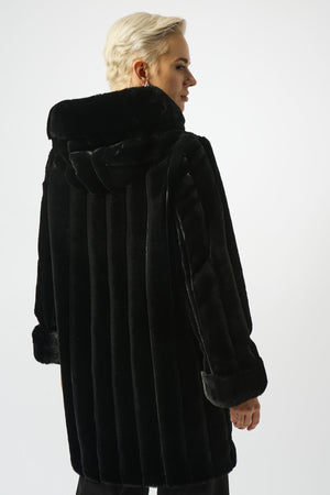 Joseph Ribkoff Fall 2025-253926-11-Reversible Coat-Black - The Coach Pyramids