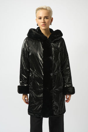Joseph Ribkoff Fall 2025-253926-11-Reversible Coat-Black - The Coach Pyramids