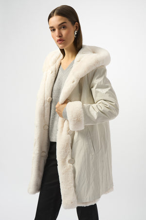 Joseph Ribkoff Fall 2025-253926-1761-Reversible Coat-Vanilla - The Coach Pyramids