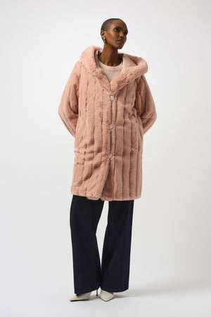 Joseph Ribkoff Fall 2025-253926-3647-Reversible Coat-Rose - The Coach Pyramids