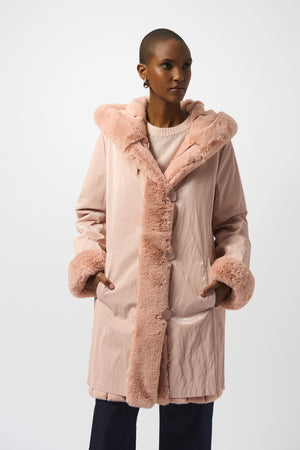 Joseph Ribkoff Fall 2025-253926-3647-Reversible Coat-Rose - The Coach Pyramids