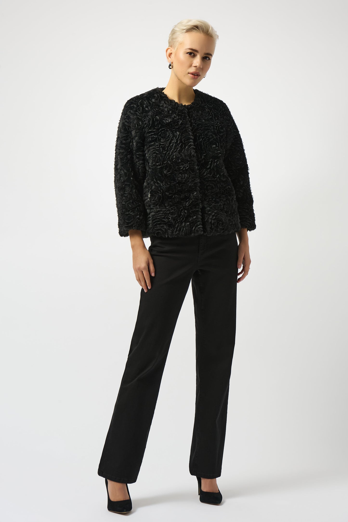 Joseph Ribkoff Fall 2025-253930-11-Jacket-Black - The Coach Pyramids