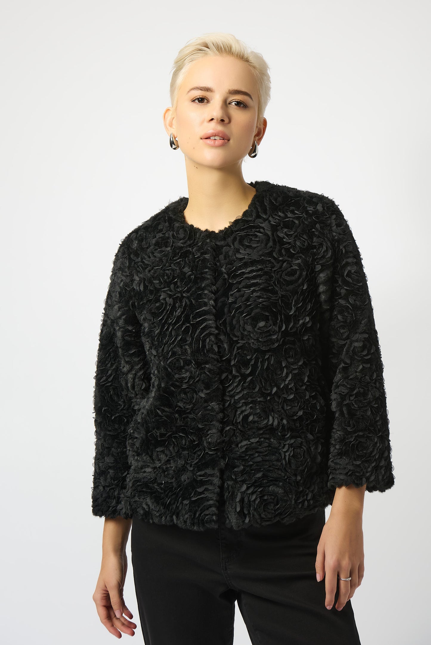 Joseph Ribkoff Fall 2025-253930-11-Jacket-Black - The Coach Pyramids