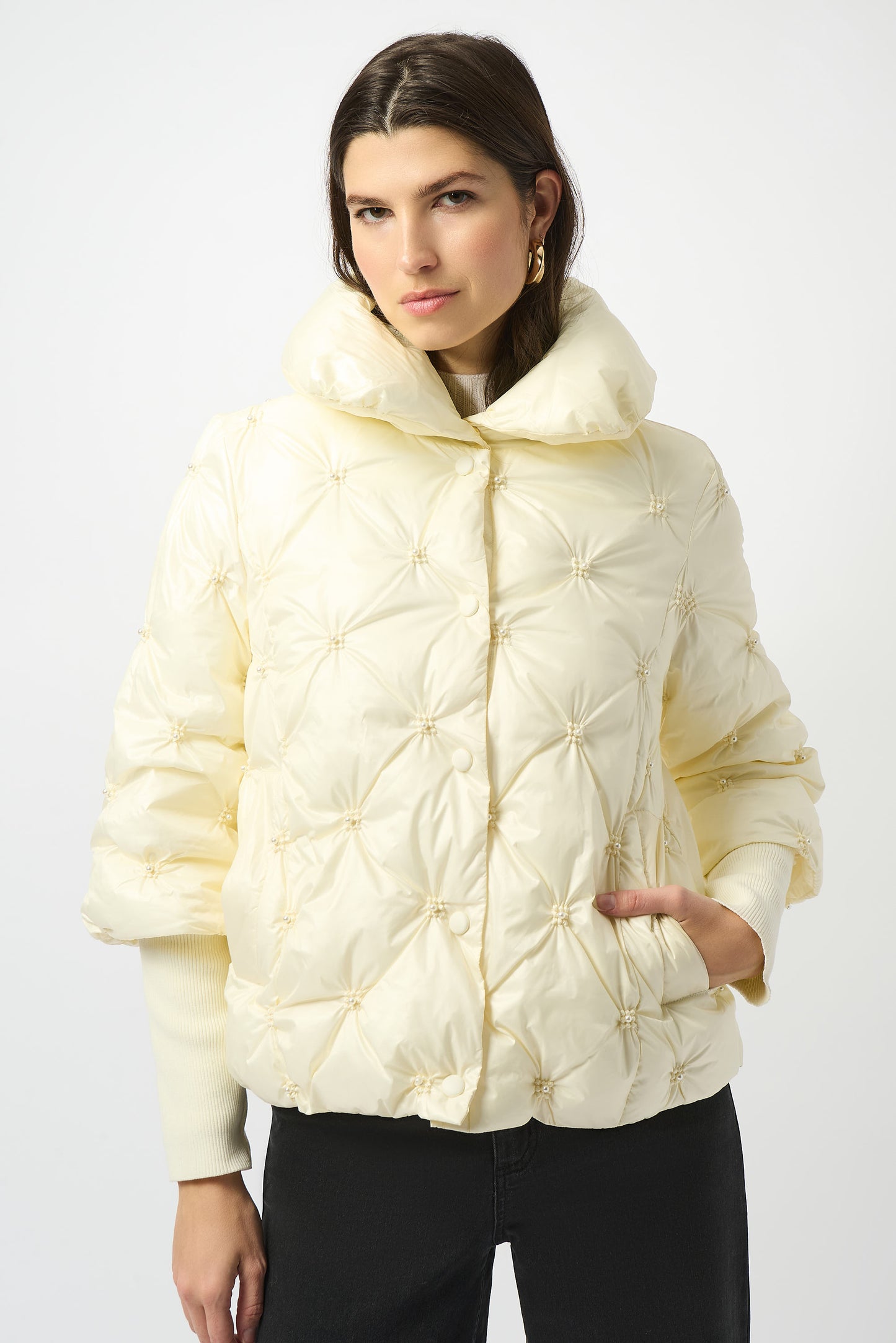 Joseph Ribkoff Fall 2025-253931-3984-Coat-Winter White - The Coach Pyramids