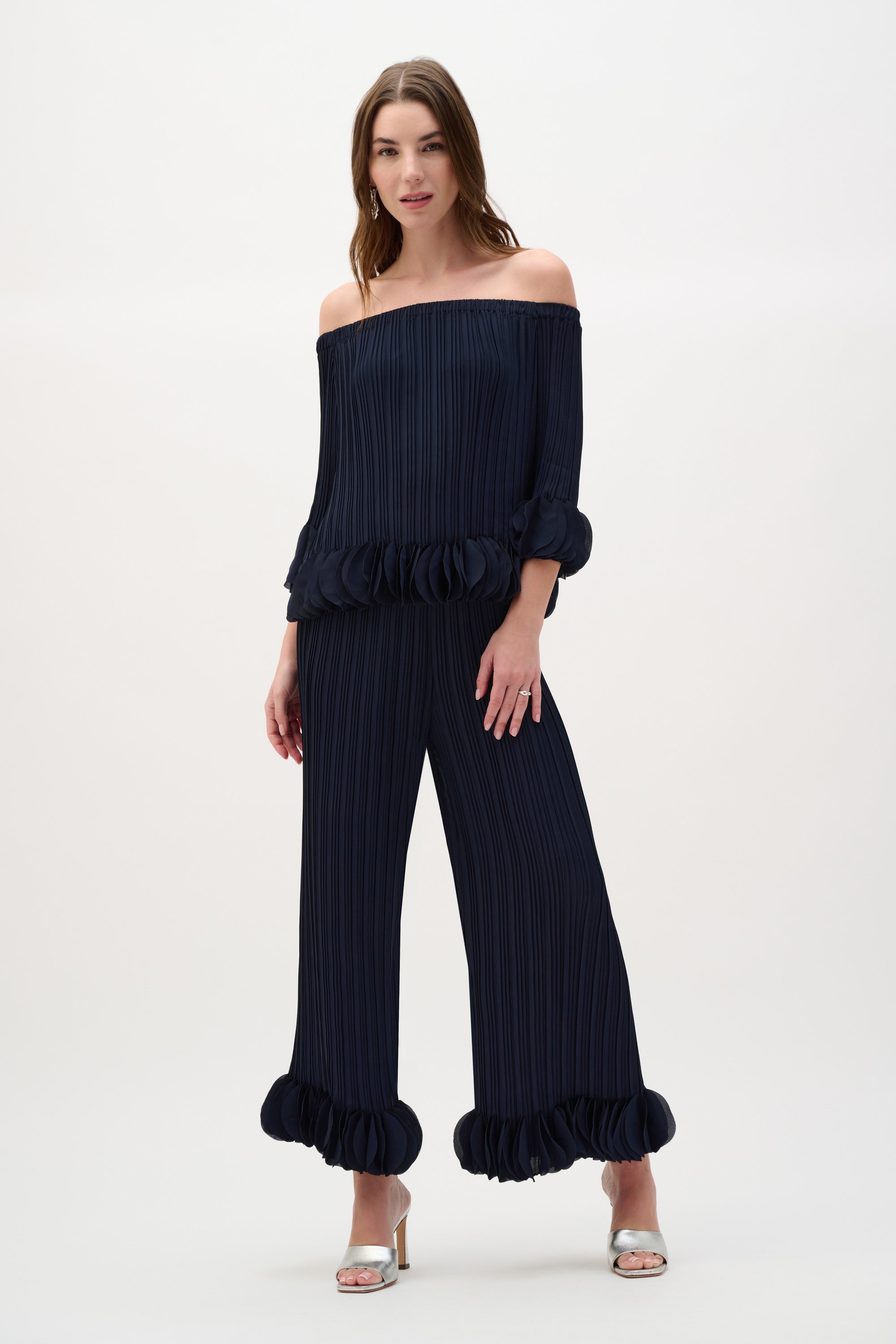 Joseph Ribkoff-253939S26-2166 Midnight - Georgette Off Shoulder