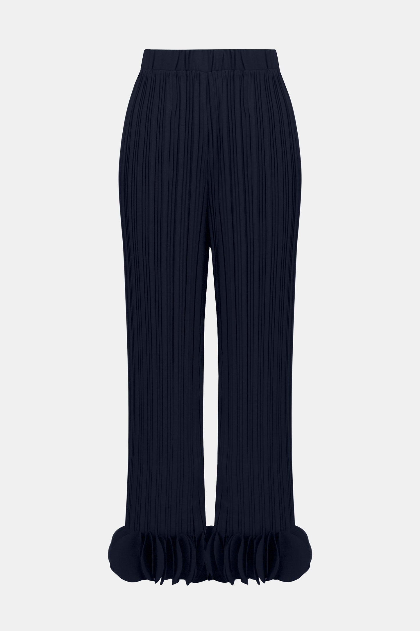 Joseph Ribkoff-253940S26-2166 Midnight - Georgette Wide Leg Pleated Pants - The Coach Pyramids