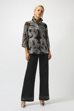 Joseph Ribkoff Fall 2025-253949-178-Jacket-Black/Multi - The Coach Pyramids