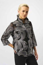 Joseph Ribkoff Fall 2025-253949-178-Jacket-Black/Multi - The Coach Pyramids