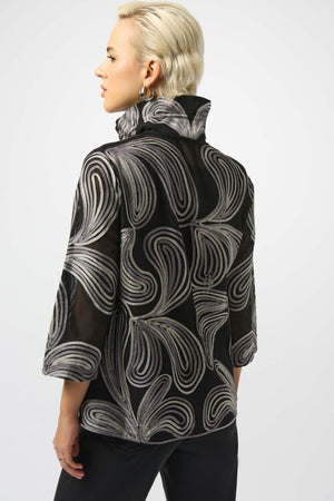 Joseph Ribkoff Fall 2025-253949-178-Jacket-Black/Multi - The Coach Pyramids