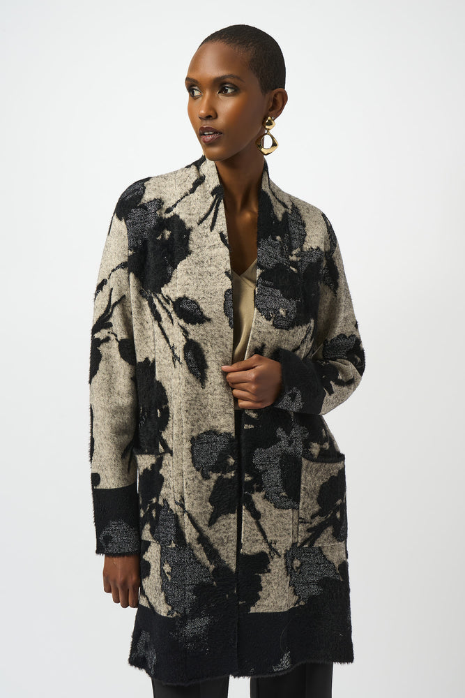 Joseph Ribkoff Fall 2025-253956-941-Cover Up-Champagne/Black - The Coach Pyramids