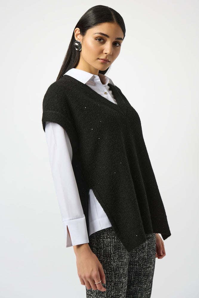 Joseph Ribkoff Fall 2025-253957-11-Tunic-Black - The Coach Pyramids