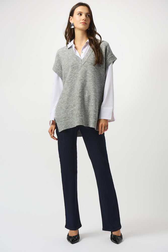 Joseph Ribkoff Fall 2025-253957-3006-Tunic-Grey - The Coach Pyramids