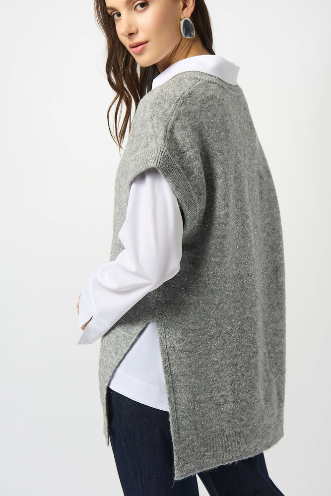 Joseph Ribkoff Fall 2025-253957-3006-Tunic-Grey - The Coach Pyramids