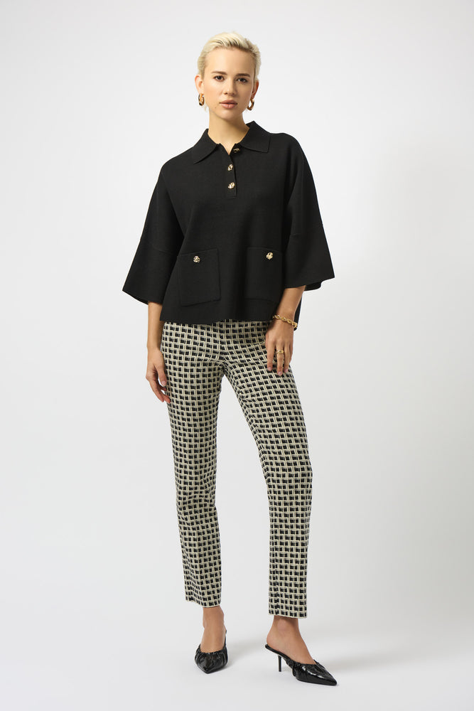Joseph Ribkoff Fall 2025-253962-11-Top-Black - The Coach Pyramids