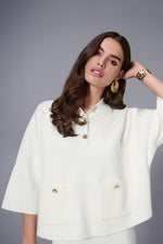 Joseph Ribkoff Fall 2025-253962-3984-Top-Winter White - The Coach Pyramids