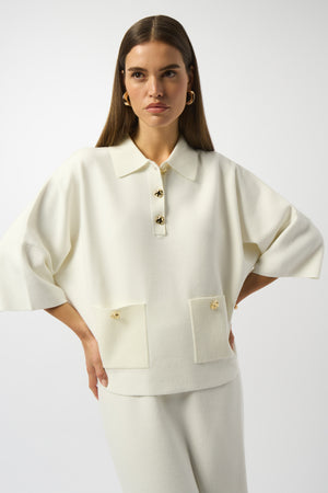 Joseph Ribkoff Fall 2025-253962-3984-Top-Winter White - The Coach Pyramids