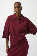 Joseph Ribkoff Fall 2025-253962-4433-Top-Merlot - The Coach Pyramids