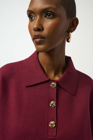 Joseph Ribkoff Fall 2025-253962-4433-Top-Merlot - The Coach Pyramids