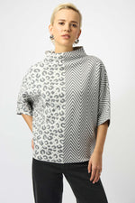 Joseph Ribkoff Fall 2025-253981-3653-Top-Vanilla/Grey - The Coach Pyramids