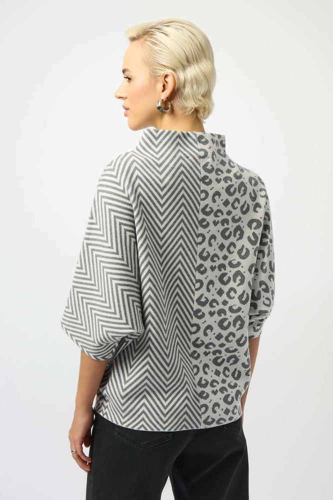 Joseph Ribkoff Fall 2025-253981-3653-Top-Vanilla/Grey - The Coach Pyramids