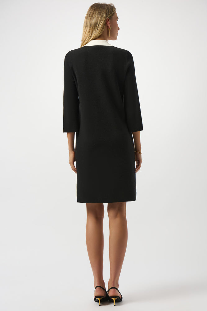 Joseph Ribkoff Fall 2025-253995-110-Dress-Black/Vanilla - The Coach Pyramids